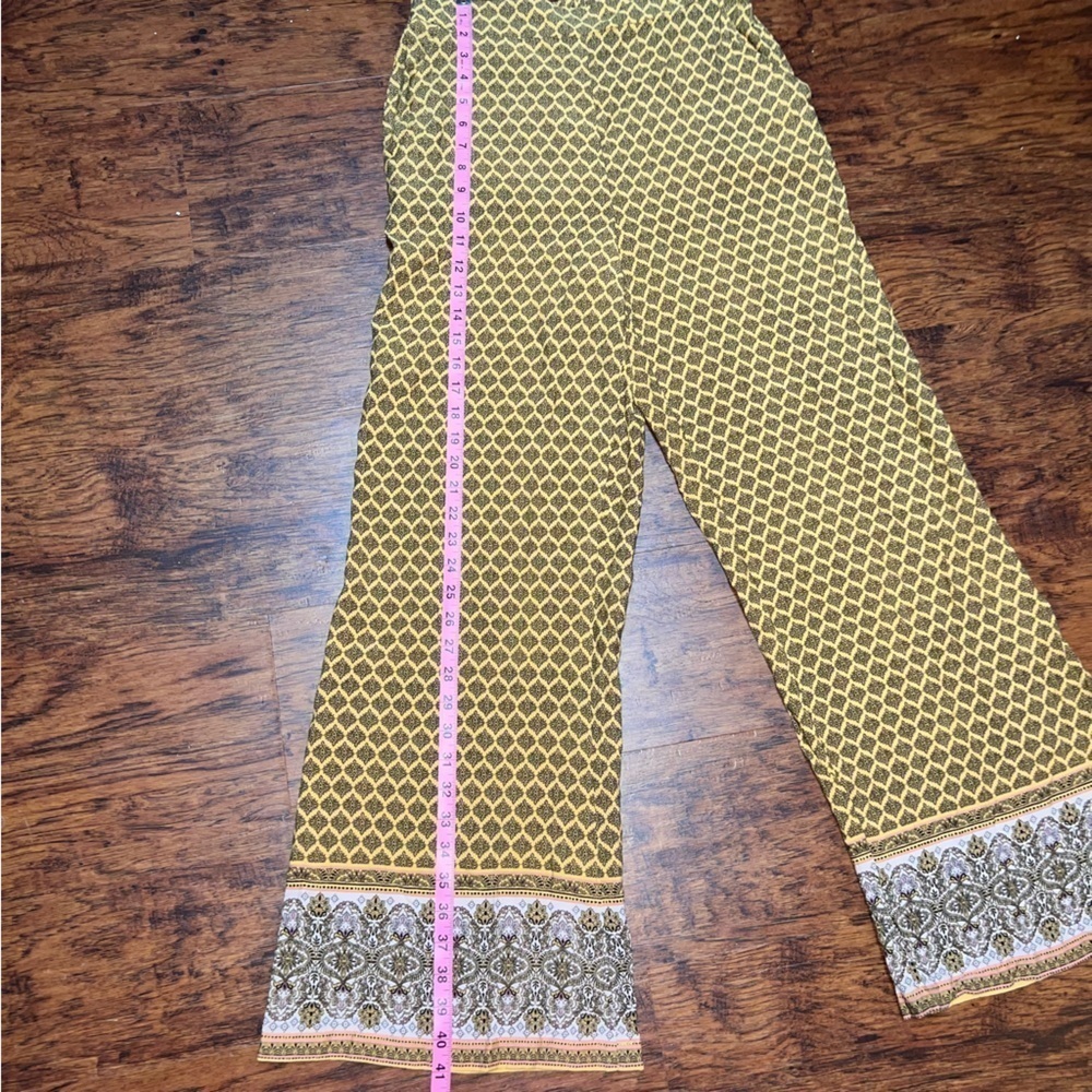 Womens Sz 6 Boho Wide Leg Pants Floral Lightweight Elastic Waist Pockets Casual - Picture 10 of 10